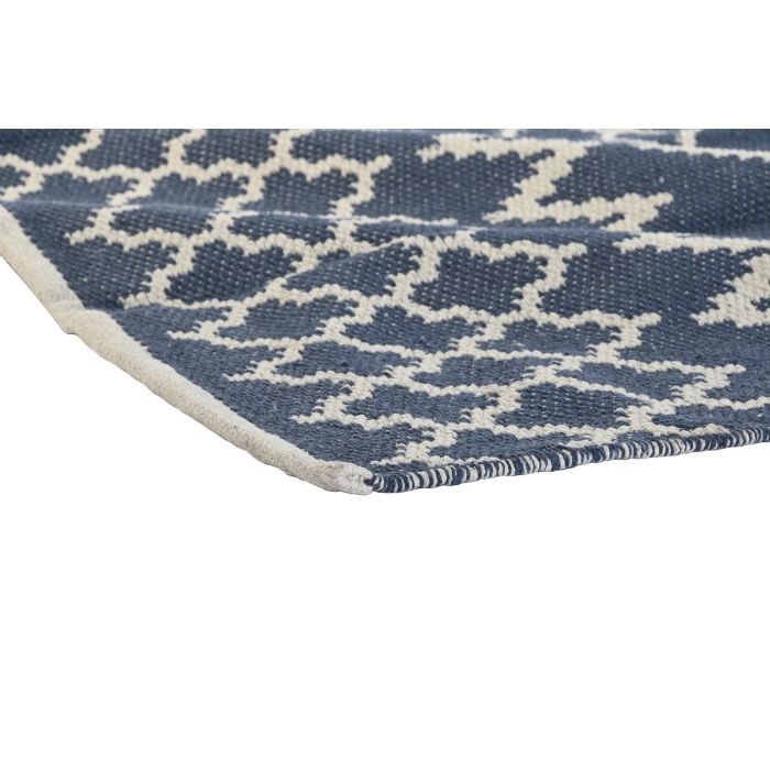 DKD Home Decor Alfombra Rectangular Árabe de Poliéster para Interiores, Diseño Azul y Blanco, 180x120 cm, 1300 gsm 3 DKD Home Decor Alfombra Rectangular Árabe de Poliéster para Interiores, Diseño Azul y Blanco, 180x120 cm, 1300 gsm 3