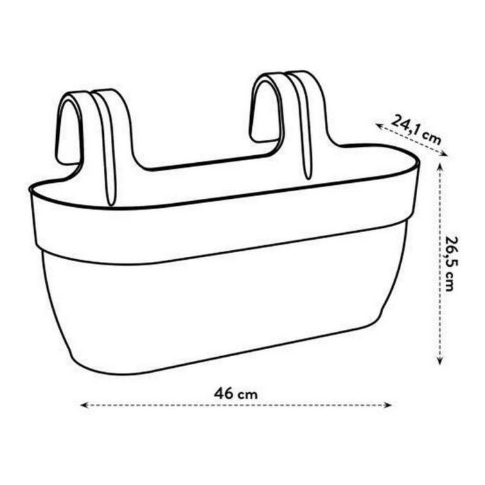 Elho Maceta Vibia Campana Easy Hanger Large Antracita Balcón Exterior L 24,1 x P 46 x H 26,5 cm 1