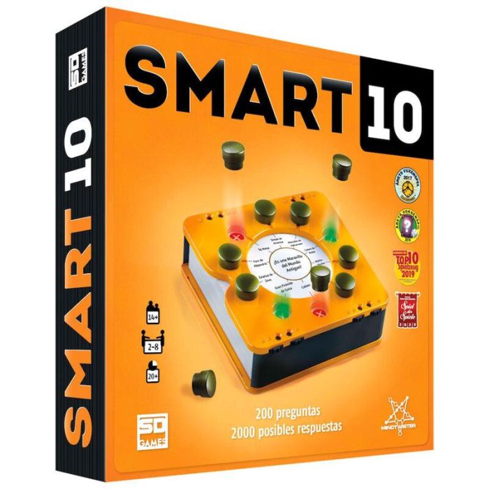 SD GAMES Smart 10 Juego de Mesa en Español, Familiar y de Preguntas, de 2 a 8 Jugadores, Partidas de 20 Minutos, Edad +14