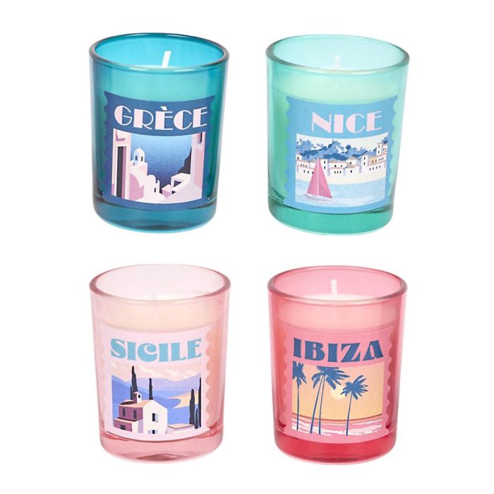 Home Deco Factory Juego de 4 Velas Perfumadas Colección Dolce Vita Viaje Vidrio/Cristal 3 Home Deco Factory Juego de 4 Velas Perfumadas Colección Dolce Vita Viaje Vidrio/Cristal 3