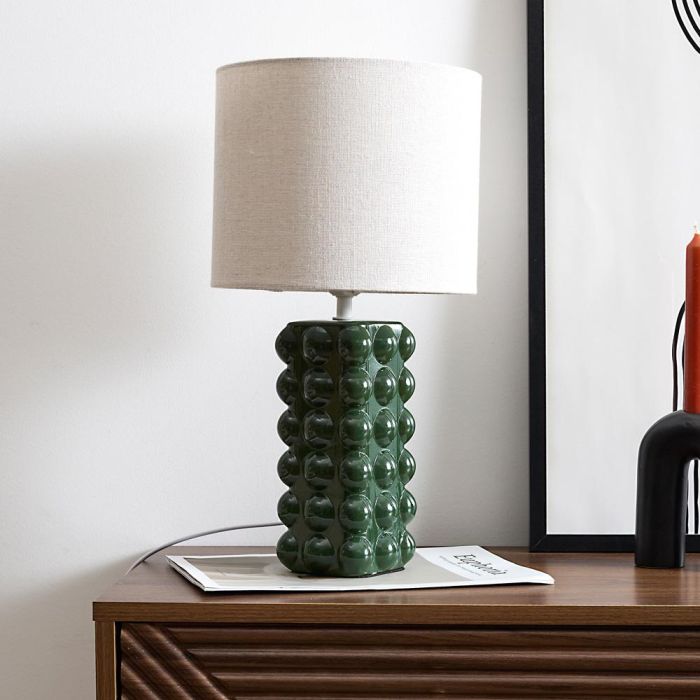 Home Deco Factory Lámpara De Cerámica Verde Colección Cocooning