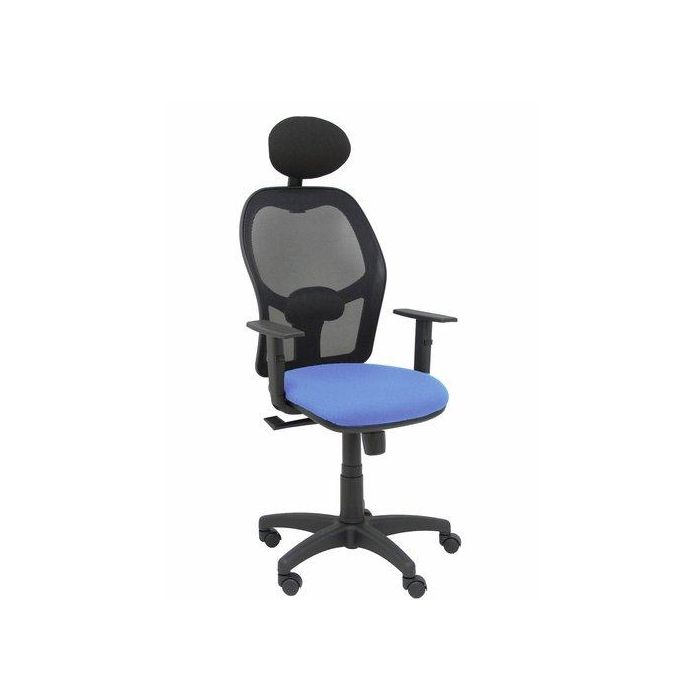 Silla Piqueras Y Crespo Alocen Brazos Regulables Cabecero Fijo Malla Negro Y Asiento Bali Azul Claro