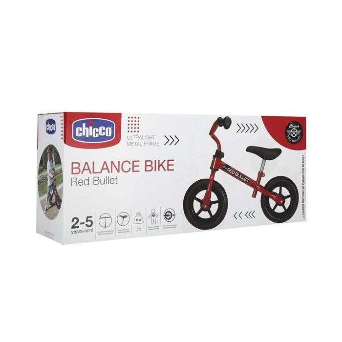 Chicco Bicicleta sin pedales Bullet roja 10 pulgadas perfecta para adquirir el equilibrio 11