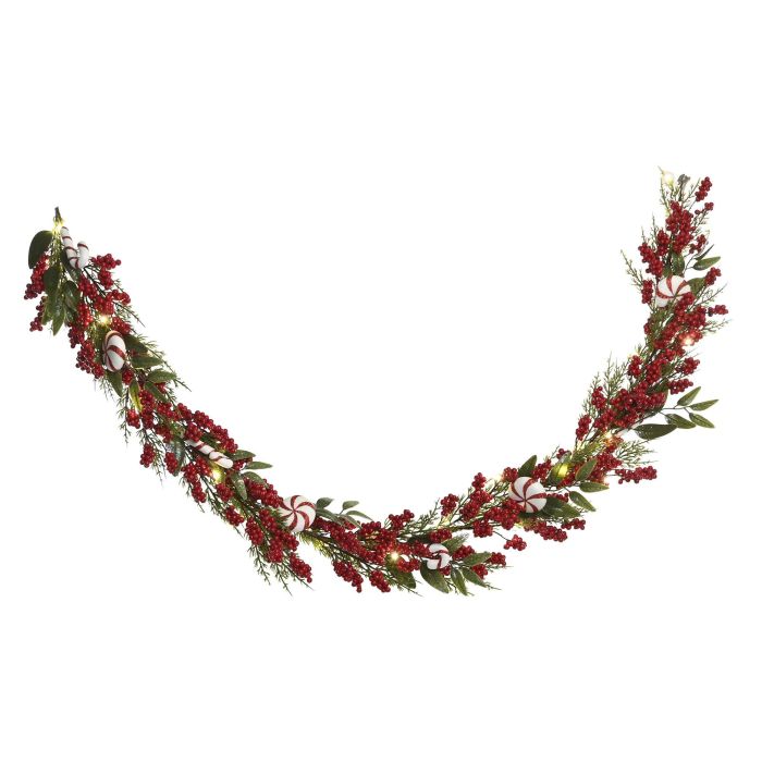 Guirnalda Navidad Tradicional DKD Home Decor Verde Rojo 15 x 180 x 15 cm (2 Unidades) 3