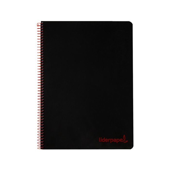 Cuaderno Espiral Liderpapel A5 Micro Wonder Tapa Plastico 120H 90 gr Cuadro 5 mm 5 Bandas 6 Taladros Color Negro 1