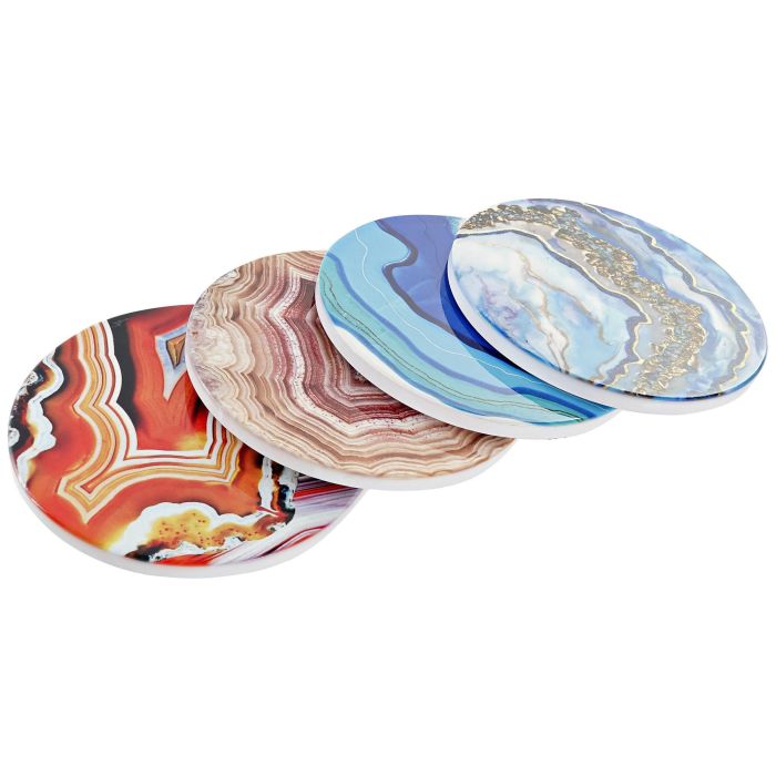 Posavasos Moderno DKD Home Decor Multicolor Azul 10.8 x 0.7 x 10.8 cm Set de 4 1 Posavasos Moderno DKD Home Decor Multicolor Azul 10.8 x 0.7 x 10.8 cm Set de 4 1