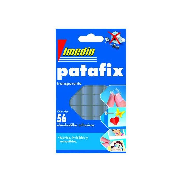 Imedio Almohadillas Adhesivas Patafix Doble Cara Transparente 56 Pastillas - Adhesivo Extra Fuerte hasta 500g