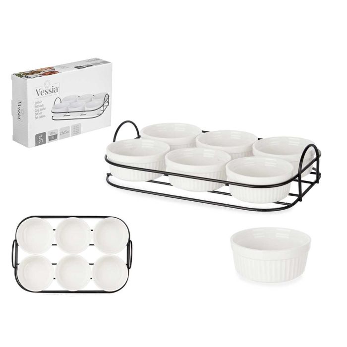 Set 6 Pzs Aperitivo Con Soporte Porcelana Vessia 23X16CM (12 Unidades) Set 6 Pzs Aperitivo Con Soporte Porcelana Vessia 23X16CM (12 Unidades)
