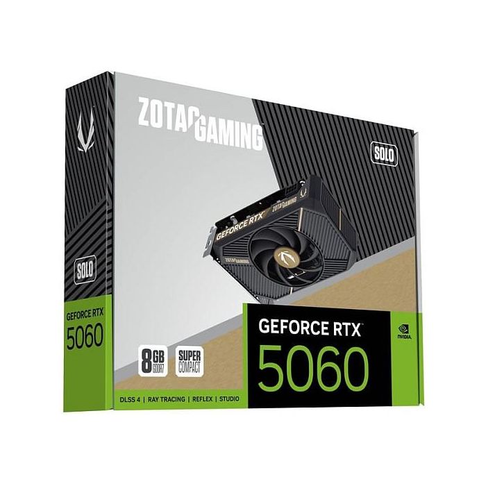 Zotac Tarjeta Gráfica GeForce RTX 5060 SOLO 8GB GDDR7 1 Ventilador PCI Express 5.0 6