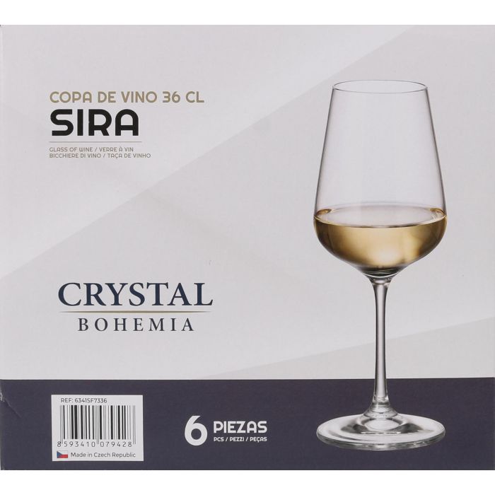 Bohemia Set 6 Copas Vino Colección Sira 360 cc (4 Cajas) 5