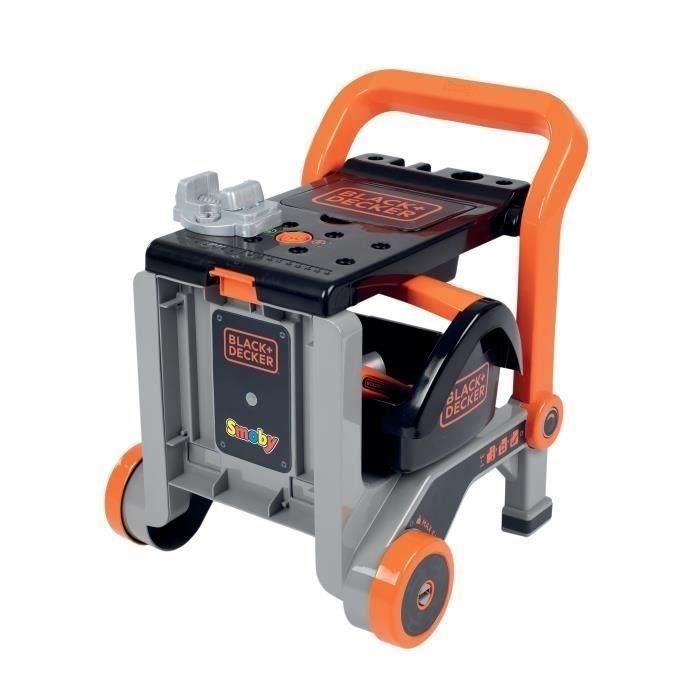 Smoby - Black+Decker - Carretilla de mano + caja 3 en 1