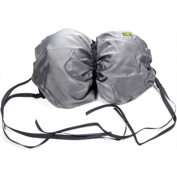 Omp OMPNA0-1858 Red Porta-Cascos de Nylon Plata y Negro con Compartimentos Individuales y Tiras de Fijación