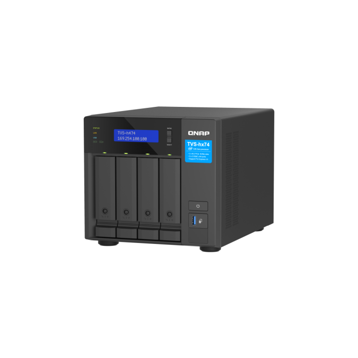 QNAP TVS-H474 NAS Torre Ethernet Negro 8GB RAM Intel G7400 6