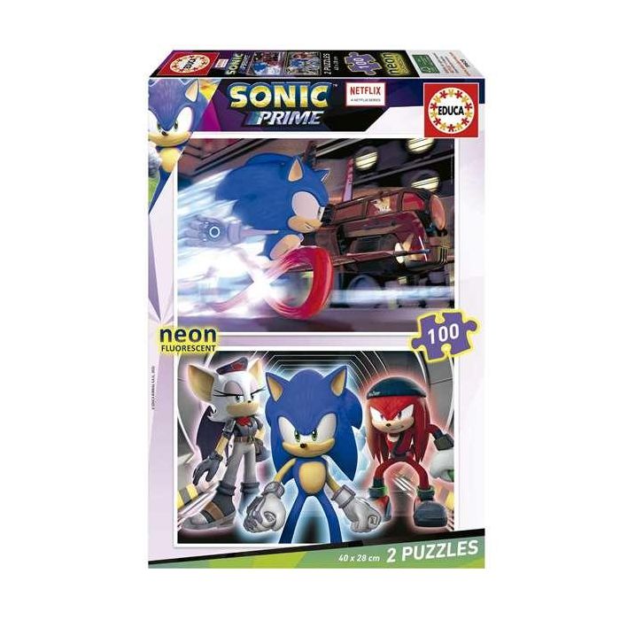 Puzzle 2x100 piezas sonic neon