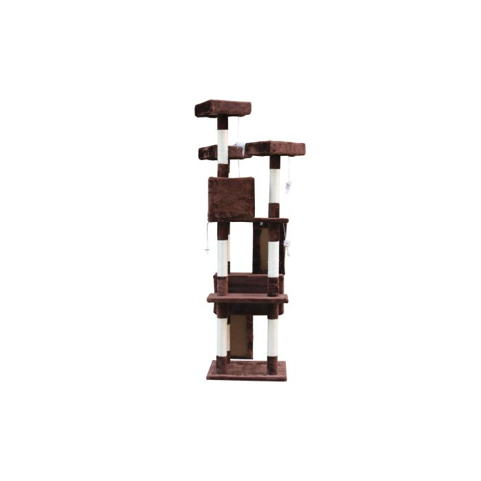 Gloria Árbol Rascador Gatos Nilo para Varios Gatos con Postes Sisal, 2 Cuevas, Múltiples Alturas, Marrón 50x50x170 cm 3 Gloria Árbol Rascador Gatos Nilo para Varios Gatos con Postes Sisal, 2 Cuevas, Múltiples Alturas, Marrón 50x50x170 cm 3