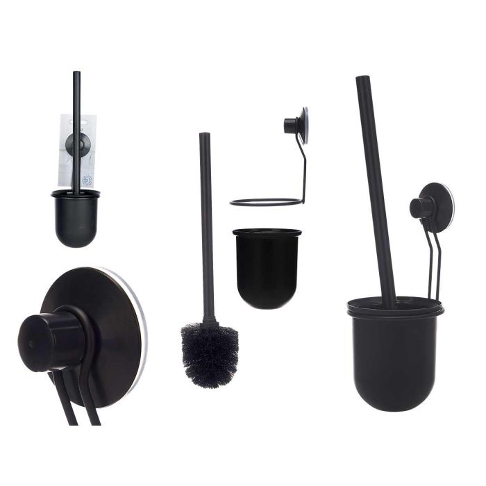 Soporte Escobillero Pared Metal Negro Mate 10x36x10 cm - Berilo (12 Unidades) Soporte Escobillero Pared Metal Negro Mate 10x36x10 cm - Berilo (12 Unidades)