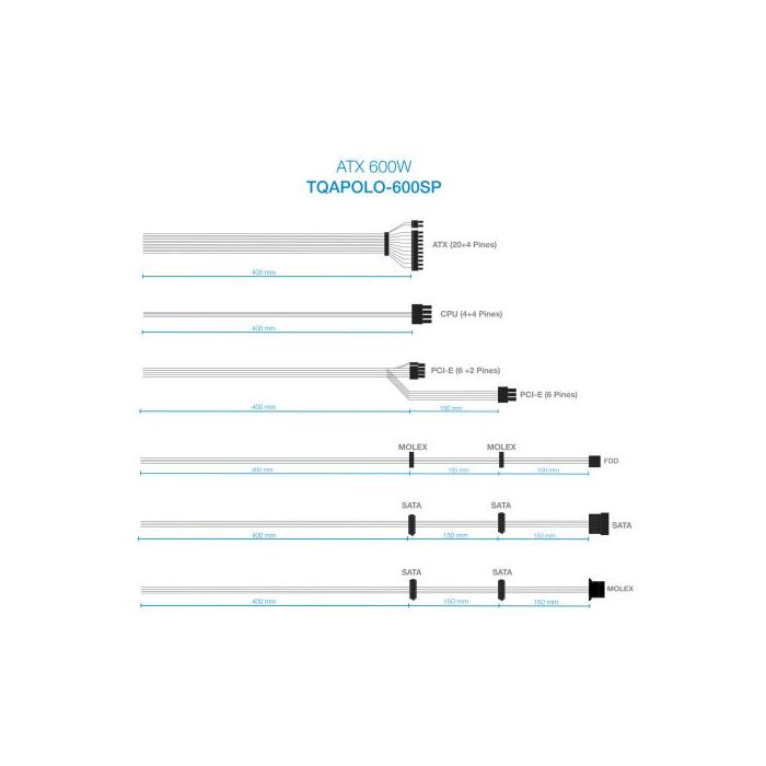 TOOQ FUENTE ALIMENTACION TQAPOLO-600SP 600W 4