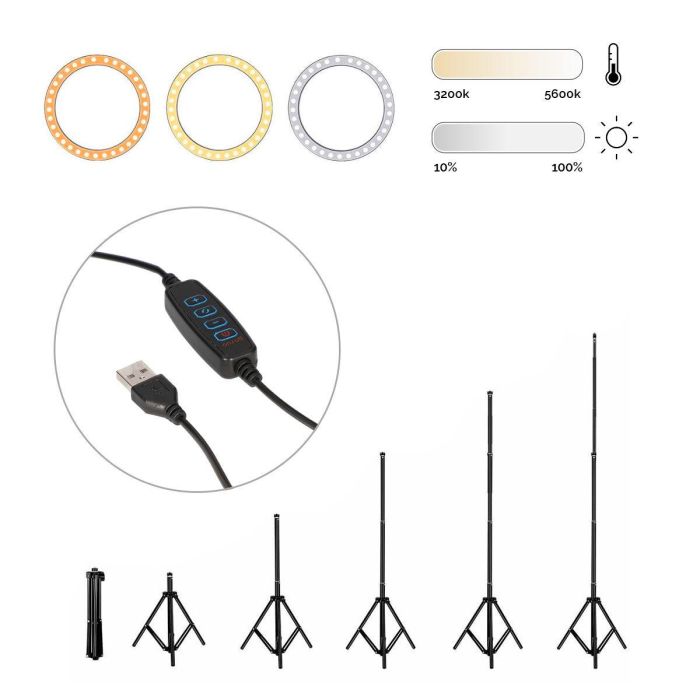 Aro de Luz para Selfie KSIX 10W 12 Aro de Luz para Selfie KSIX 10W 12
