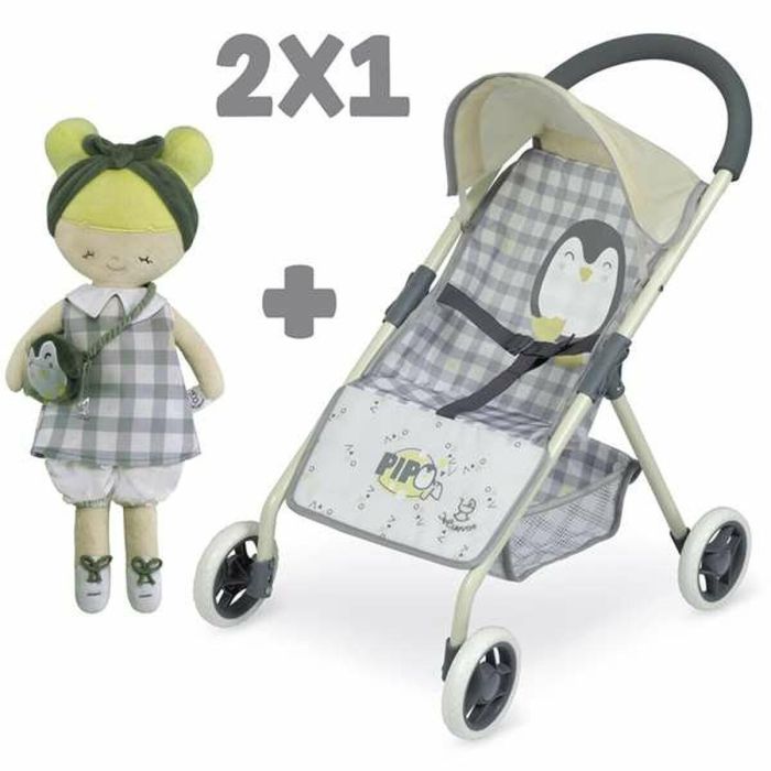Decuevas 2x1 Silla de muñeca con muñeca de cuerpo blando, apta para muñecas hasta 50 cm, edad +3 años 1