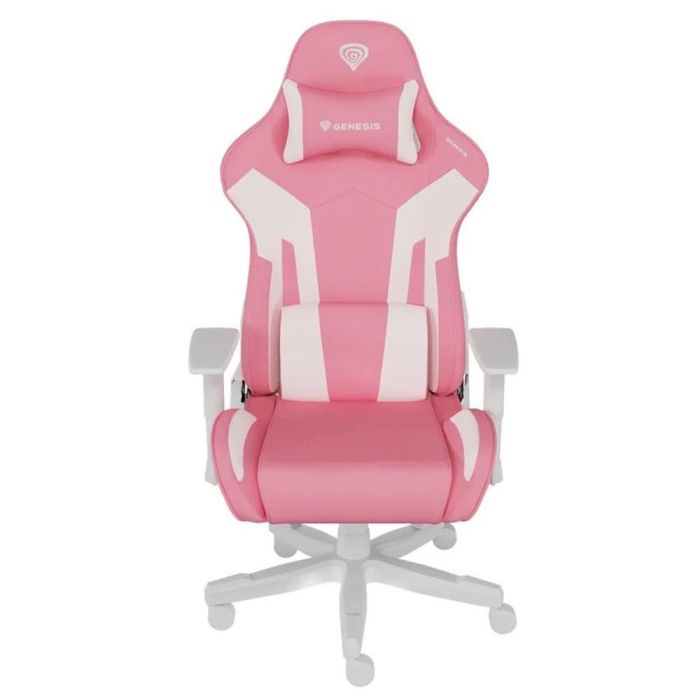 GENESIS Nitro 710 Silla Gaming de PC Ergonómica con Respaldo Ajustable y Reposabrazos 2D. Piel Ecológica Blanco - Soporta 150kg
