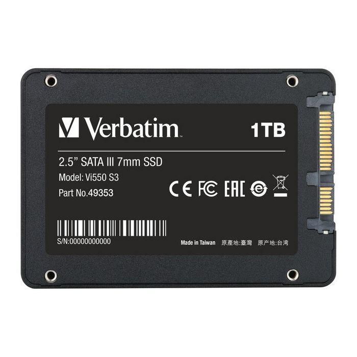 Verbatim 2.5", SATA III, 7mm, 560 MB/s, 1TB 3 Verbatim 2.5", SATA III, 7mm, 560 MB/s, 1TB 3