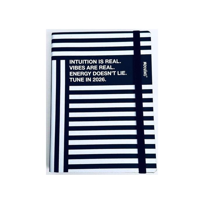 Agenda Anual (2026) Mooving Black Cosida Tapa Extra Con Goma 150X210 D/P