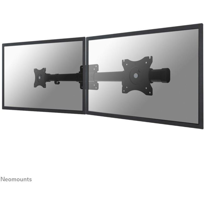 Neomounts Fpma-Cb100Black Adaptador de Soporte Monitor Individual a Dual, Rail Montaje Curvo VESA 75x75/100x100 Negro, 2 Pantallas