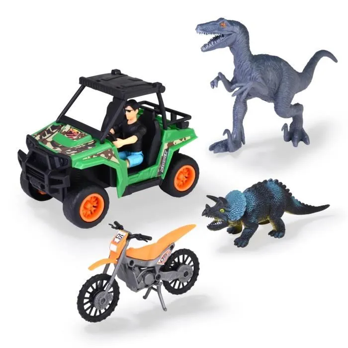 Dickie Toys Caja Cazador de Dinosaurios SMOB203834009 con 1 Figura Articulada y 2 Dinosaurios Dickie Toys Caja Cazador de Dinosaurios SMOB203834009 con 1 Figura Articulada y 2 Dinosaurios