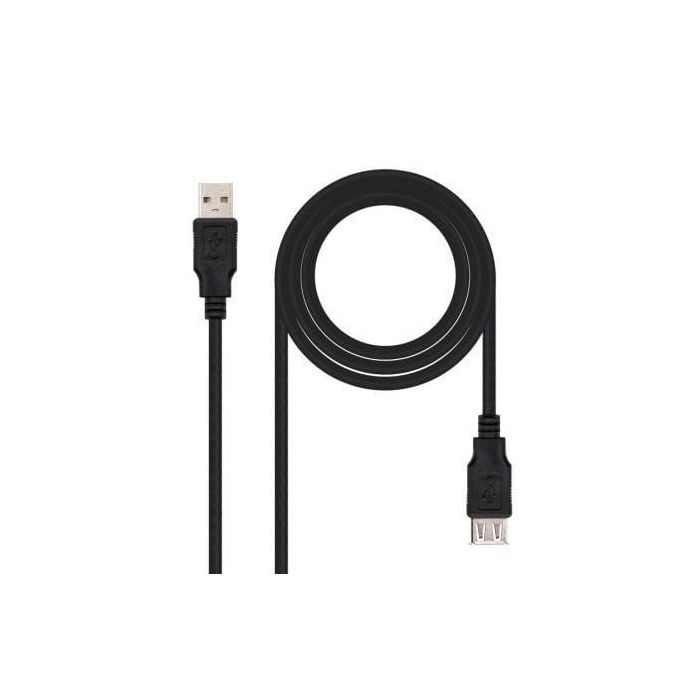 Nanocable Cable de Extensión Alargador USB 2.0, Conectores Tipo A Macho a Tipo A Hembra (A/M-A/H), 1 Metro, Color Negro, Certificado RoHS Nanocable Cable de Extensión Alargador USB 2.0, Conectores Tipo A Macho a Tipo A Hembra (A/M-A/H), 1 Metro, Color Negro, Certificado RoHS