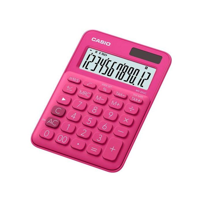 Casio Calculadora Sobremesa MS-20UC Fucsia 12 Dígitos