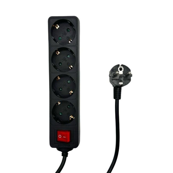 MicroConnect 4-way Schuko Socket on/off switch 5M Black MicroConnect 4-way Schuko Socket on/off switch 5M Black