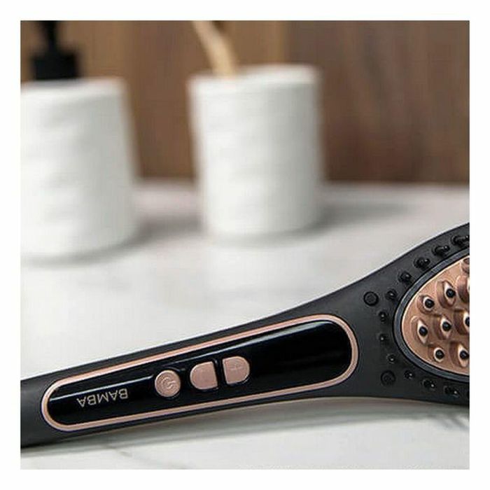 CECOTEC Bamba InstantCare 900 Perfect Brush Cepillo Alisador para el Pelo Adulto Negro Cerámica Queratina Argán Ion Real Pantalla Digital Temperatura Regulable 2