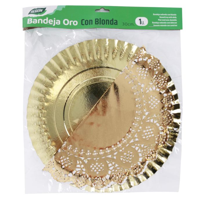 Bandeja Oro Red. Con Blonda 30Cm Algon (48 Unidades) 1 Bandeja Oro Red. Con Blonda 30Cm Algon (48 Unidades) 1