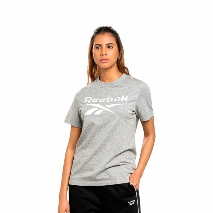 Camiseta de Manga Corta Mujer Reebok Identity Big Logo Gris Gris claro 0 Camiseta de Manga Corta Mujer Reebok Identity Big Logo Gris Gris claro 0