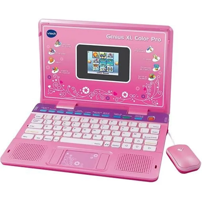 Vtech Genius XL Color Pro Bilingüe Rosa - Centro de aprendizaje interactivo para niños con letras, palabras y más
