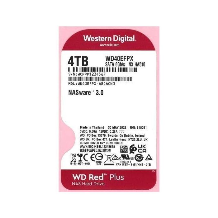 Western Digital WD Red Plus Disco Duro Interno HDD 4TB para NAS - 3.5", SATA III, 5400 RPM, 256MB 1 Western Digital WD Red Plus Disco Duro Interno HDD 4TB para NAS - 3.5", SATA III, 5400 RPM, 256MB 1