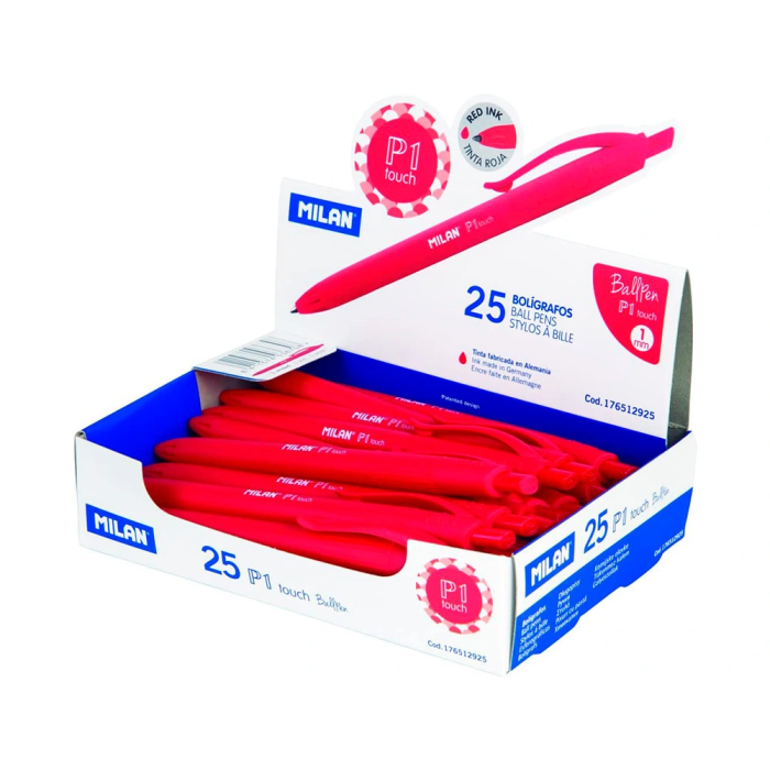 Milan Bolígrafo P1 Touch Rojo Caja Expositora 25 Unidades 5