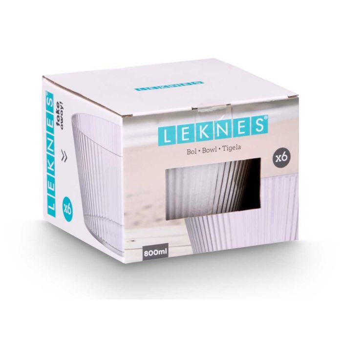 Bol Rayas Transparente Peq 800 Ml Leknes 15X7CM (24 Unidades) 1 Bol Rayas Transparente Peq 800 Ml Leknes 15X7CM (24 Unidades) 1