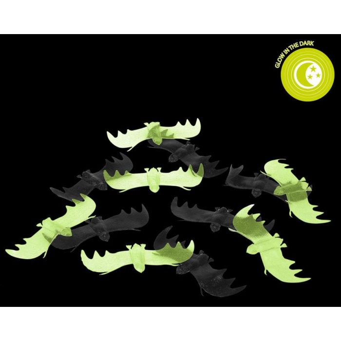 Murciélagos Luminosos Decoración Halloween 11 cm Pack 12 Unidades Glow in the Dark 1