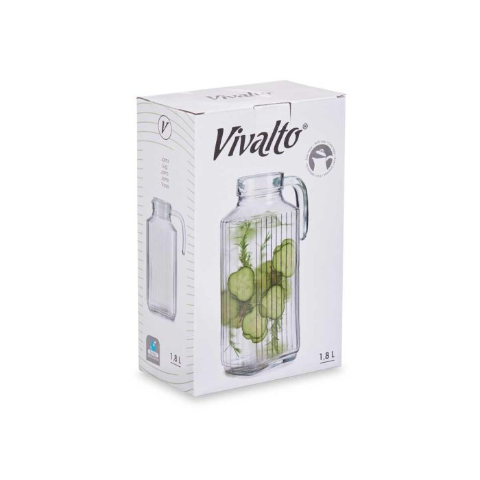 Jarra Vidrio Nevera 1,8L Con Asa Vivalto 15X26CM (6 Unidades) 2 Jarra Vidrio Nevera 1,8L Con Asa Vivalto 15X26CM (6 Unidades) 2