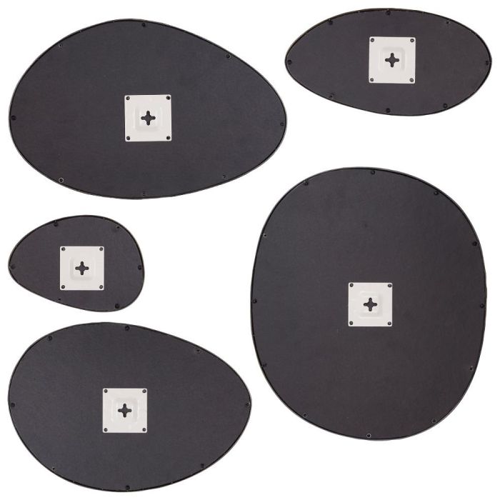 Home Deco Factory Juego de 5 Espejos Decorativos de Pared con Forma Orgánica Dorados de Vidrio y Poliestireno 3