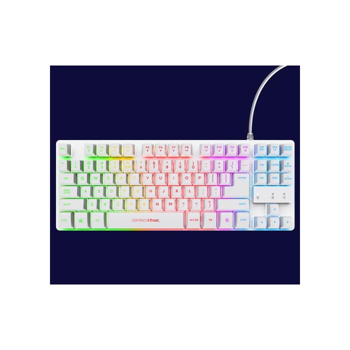 Trust Gaming 24739 Teclado Gaming GXT 833W Thado TKL Blanco Metálico Retroiluminado LED USB Anti-Ghosting Sostenible 6 Trust Gaming 24739 Teclado Gaming GXT 833W Thado TKL Blanco Metálico Retroiluminado LED USB Anti-Ghosting Sostenible 6