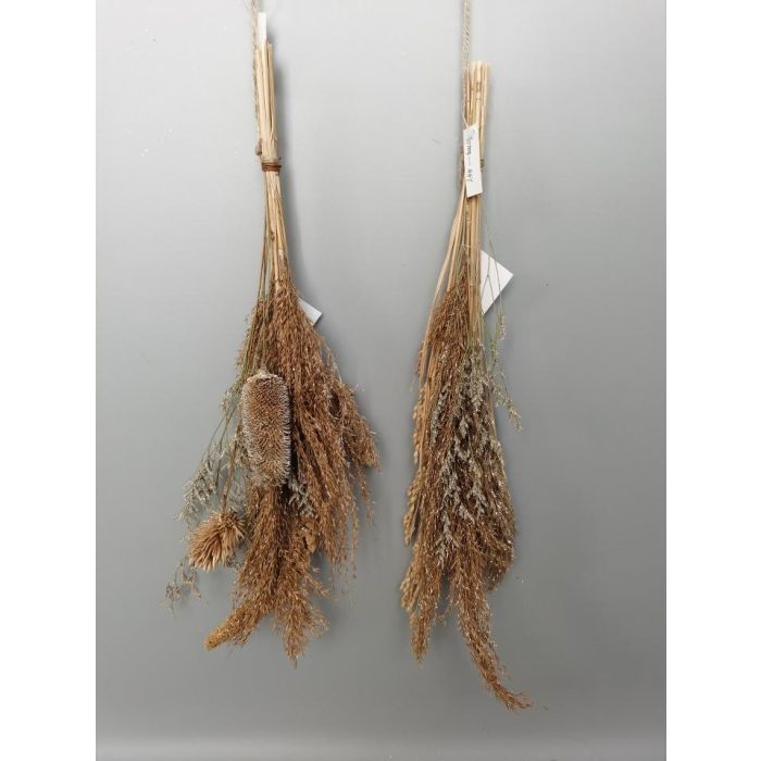 DKD Home Decor Ramo Decorativo de Navidad Alpina Flor Seca Marrón, Diseño Colgante, 6x65x13 cm (12 Unidades)