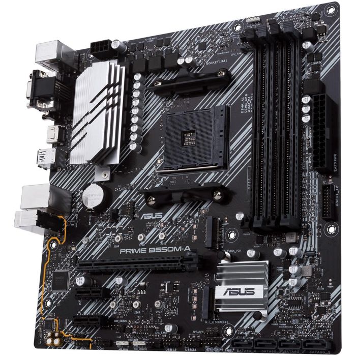 Asus 90MB14I0-M0EAYC Placa Base Prime B550M-A/CSM Micro ATX Socket AM4 para AMD Ryzen, PCIe 4.0, Dual M.2, USB 3.2, Aura Sync 5