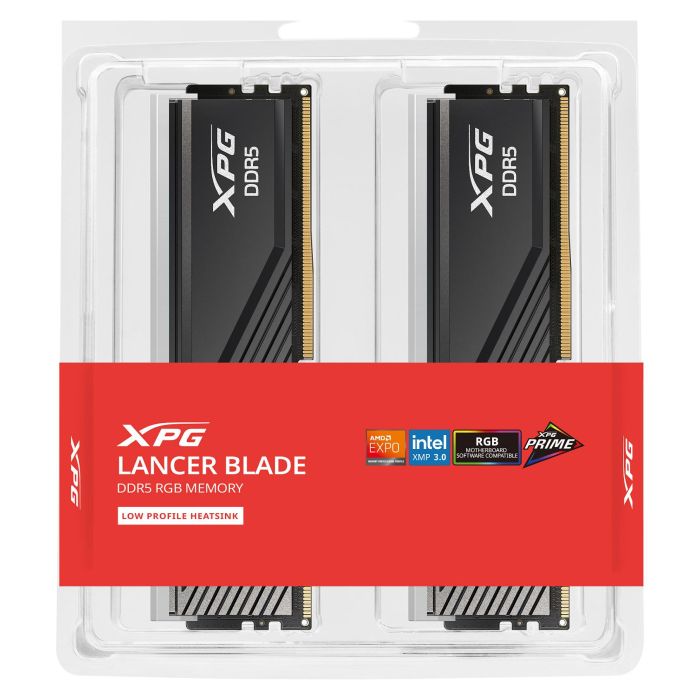 ADATA Lancer Blade RGB DDR5 48GB (2x24GB) 6400MHz CL32 Intel XMP AMD EXPO Unbuffered DIMM Negro AX5U6400C3224G-DTLABRBK 6