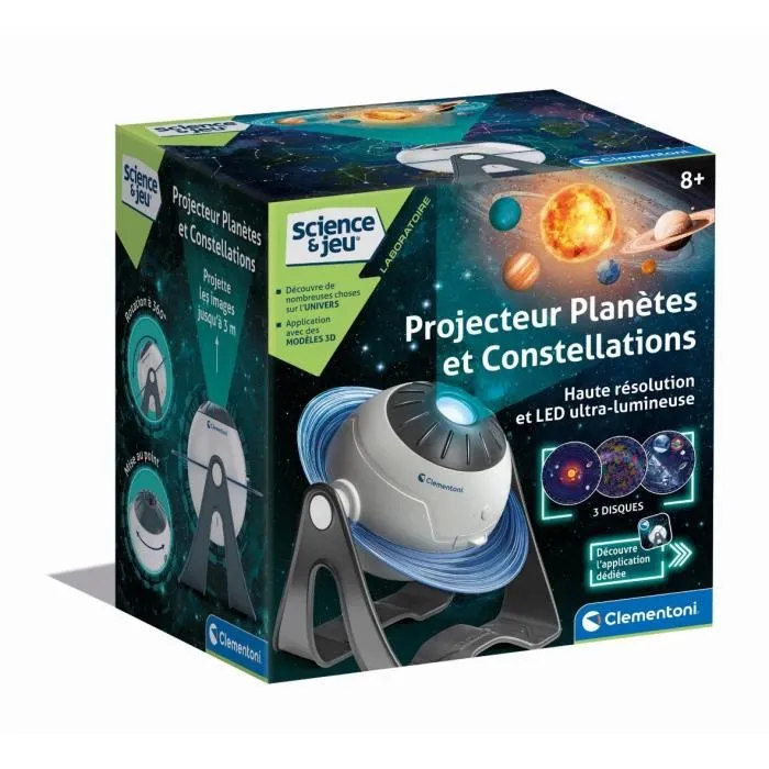 Clementoni Proyector de Planetas y Constelaciones CLE8005125527809 3 Modos de Juego con App Gratuita 2