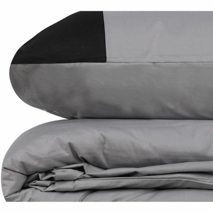 Juego de cama 1 funda nórdica 220x240 cm + 2 fundas almohada 60x60 cm 100% Algodón Gris ASI8682870019355