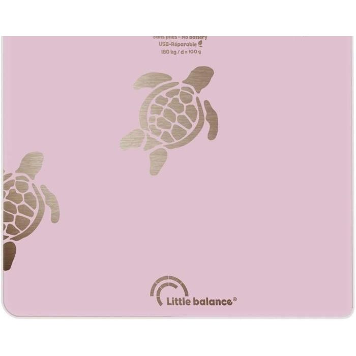 Báscula personal - LITTLE BALANCE - 8729 - Tortugas doradas metálicas - Reparable por USB - 180 kg / 100 g - Rosa Báscula personal - LITTLE BALANCE - 8729 - Tortugas doradas metálicas - Reparable por USB - 180 kg / 100 g - Rosa