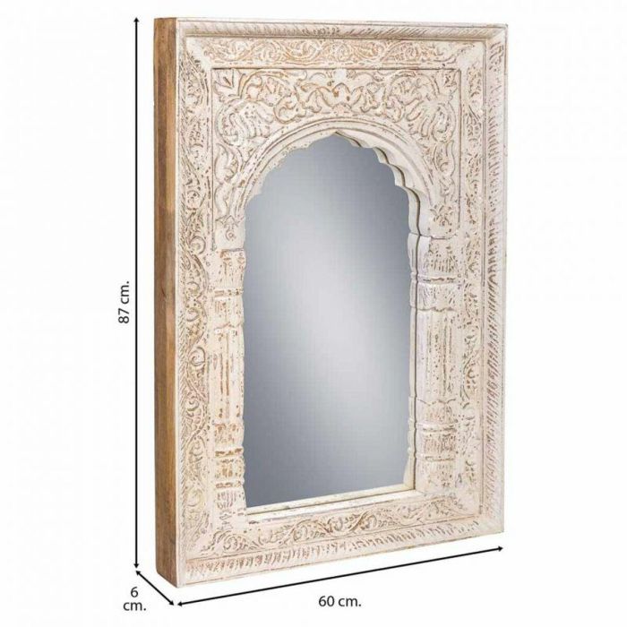 Espejo de pared Alexandra House Living Crema 6 x 60 x 87 cm Rectangular 2