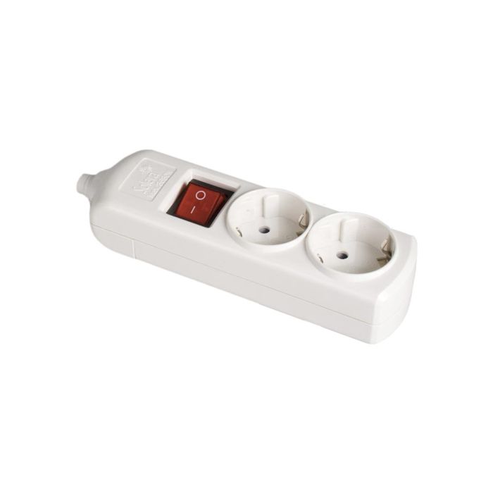 Base bipolar 2 tomas con t/tl 10/16a 250v blanco + interruptor luminoso solera 8002il